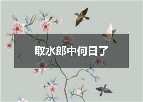 取水郎中何日了