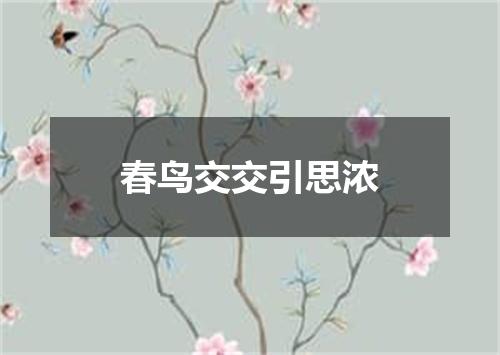 春鸟交交引思浓
