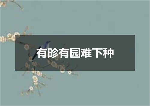 有畛有园难下种