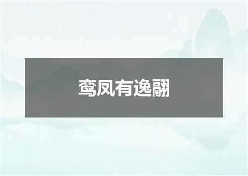 鸾凤有逸翮