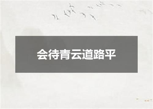 会待青云道路平