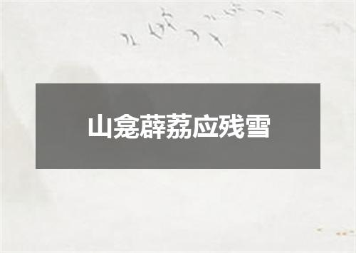 山龛薜荔应残雪