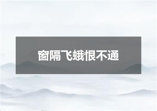 窗隔飞蛾恨不通