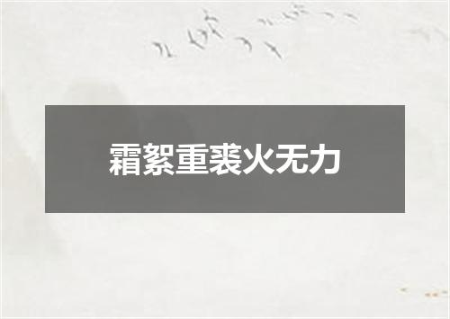 霜絮重裘火无力