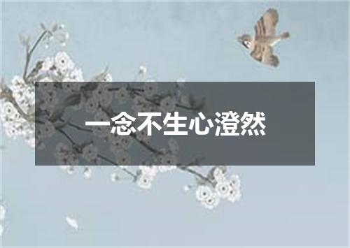 一念不生心澄然
