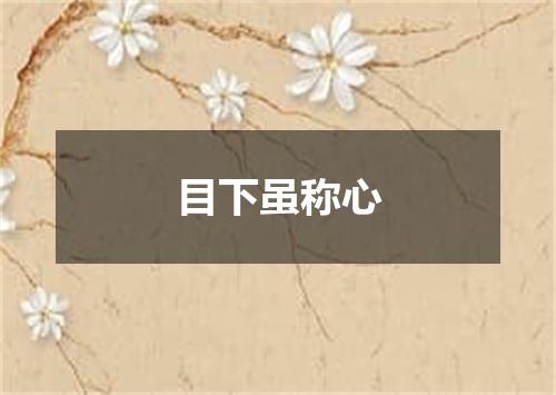 目下虽称心