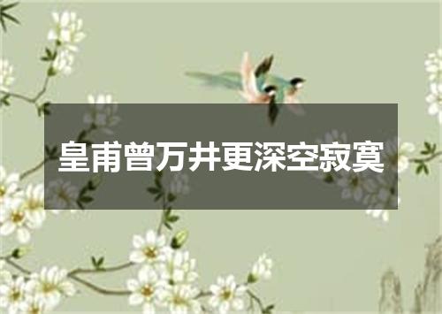 皇甫曾万井更深空寂寞