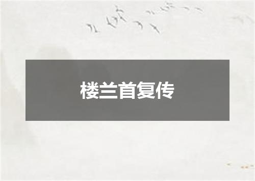 楼兰首复传