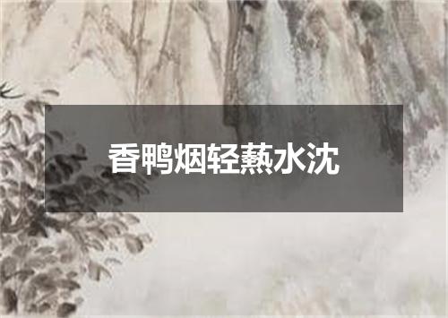 香鸭烟轻爇水沈