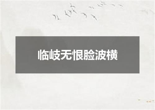 临岐无恨脸波横