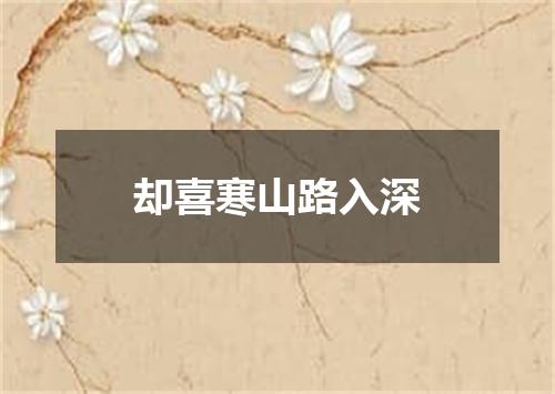 却喜寒山路入深