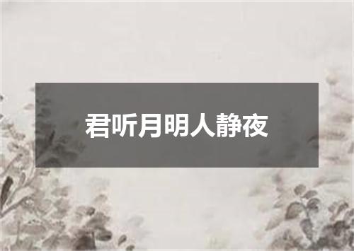 君听月明人静夜