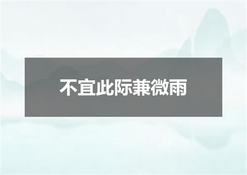 不宜此际兼微雨