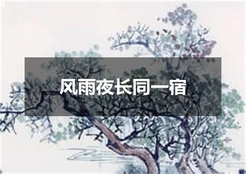 风雨夜长同一宿