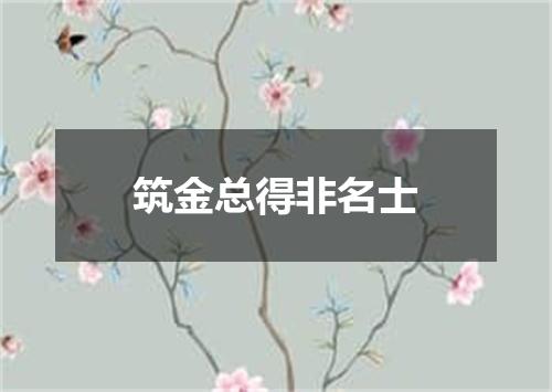 筑金总得非名士