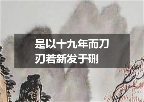 是以十九年而刀刃若新发于硎