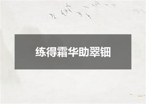 练得霜华助翠钿