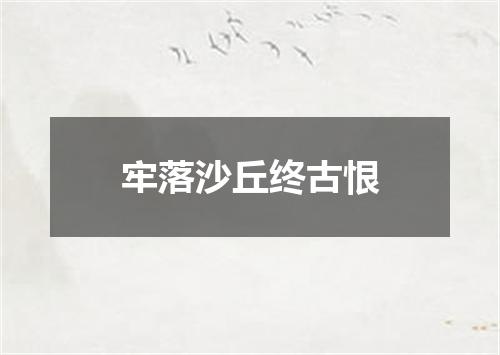 牢落沙丘终古恨