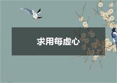 求用每虚心