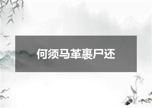 何须马革裹尸还