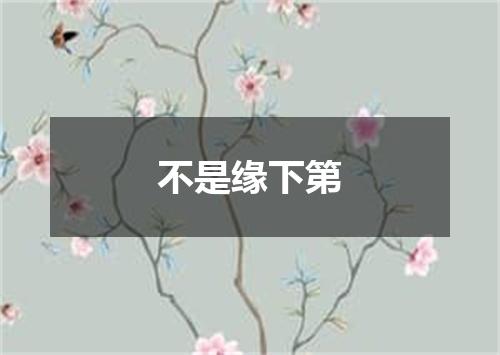 不是缘下第