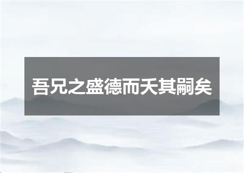 吾兄之盛德而夭其嗣矣