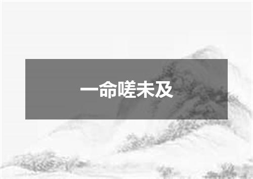一命嗟未及