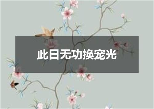 此日无功换宠光