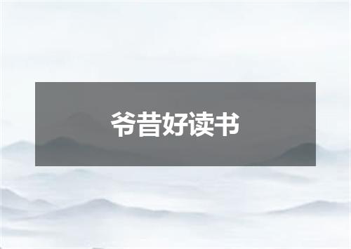 爷昔好读书