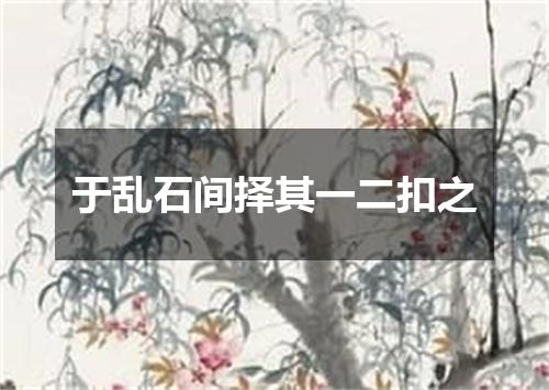 于乱石间择其一二扣之