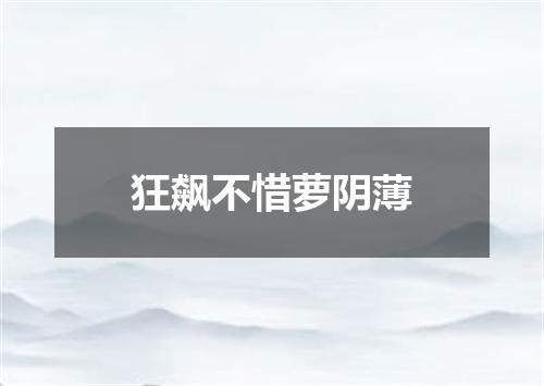 狂飙不惜萝阴薄