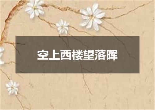 空上西楼望落晖