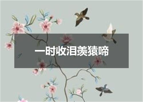 一时收泪羡猿啼