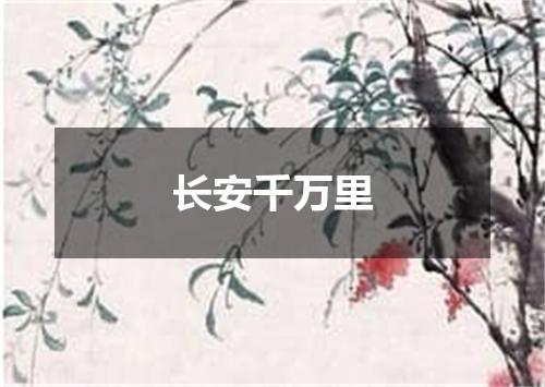 长安千万里