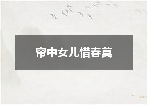 帘中女儿惜春莫