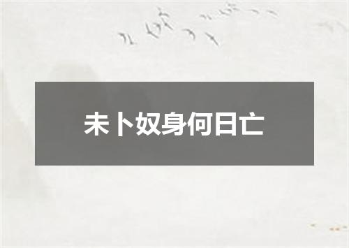 未卜奴身何日亡