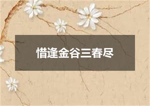 惜逢金谷三春尽