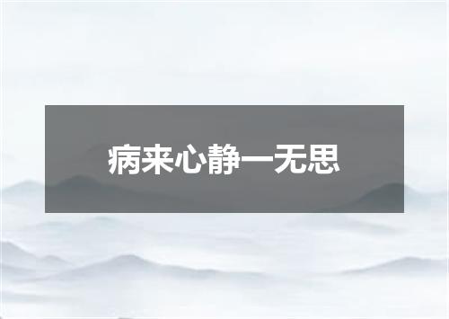 病来心静一无思