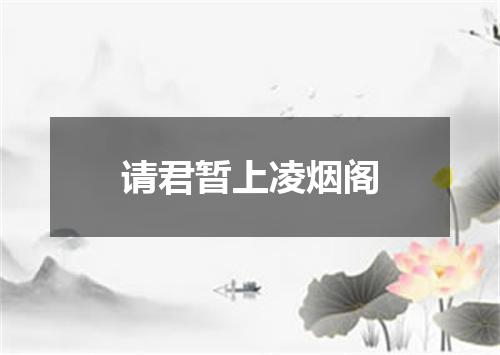 请君暂上凌烟阁