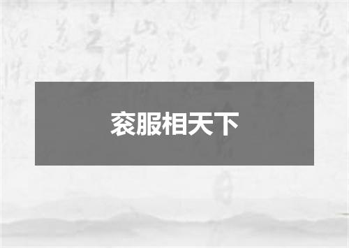 衮服相天下