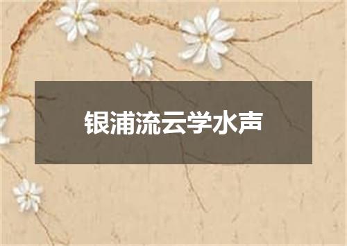 银浦流云学水声