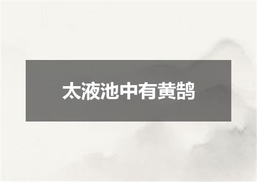 太液池中有黄鹄