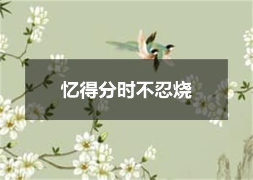 忆得分时不忍烧