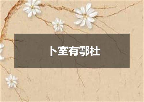 卜室有鄠杜