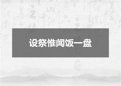 设祭惟闻饭一盘