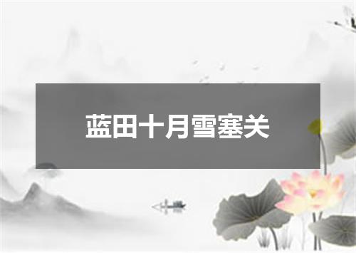 蓝田十月雪塞关