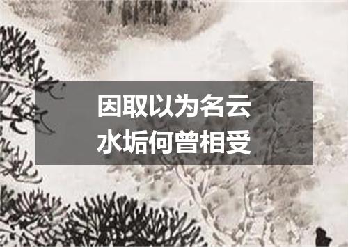 因取以为名云水垢何曾相受