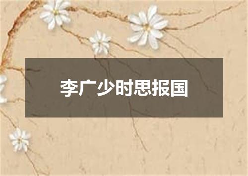 李广少时思报国