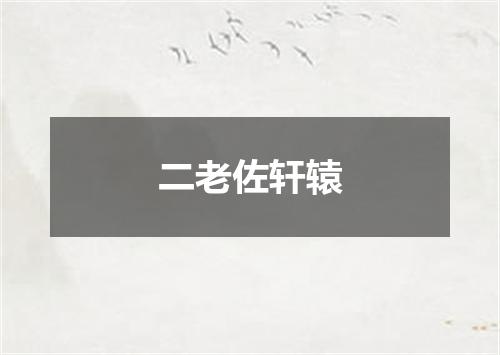 二老佐轩辕
