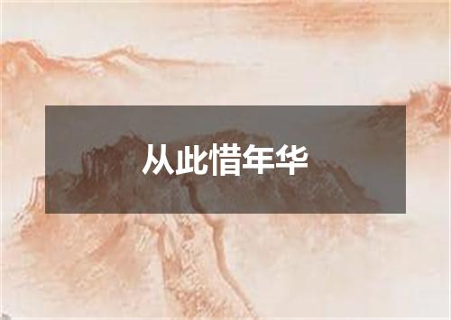 从此惜年华